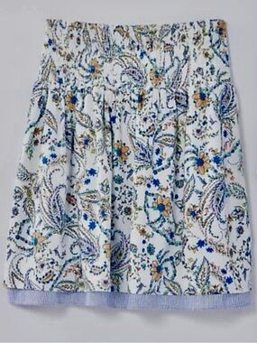 J Jill Smocked Waist Layered Skirt Size Small Petite